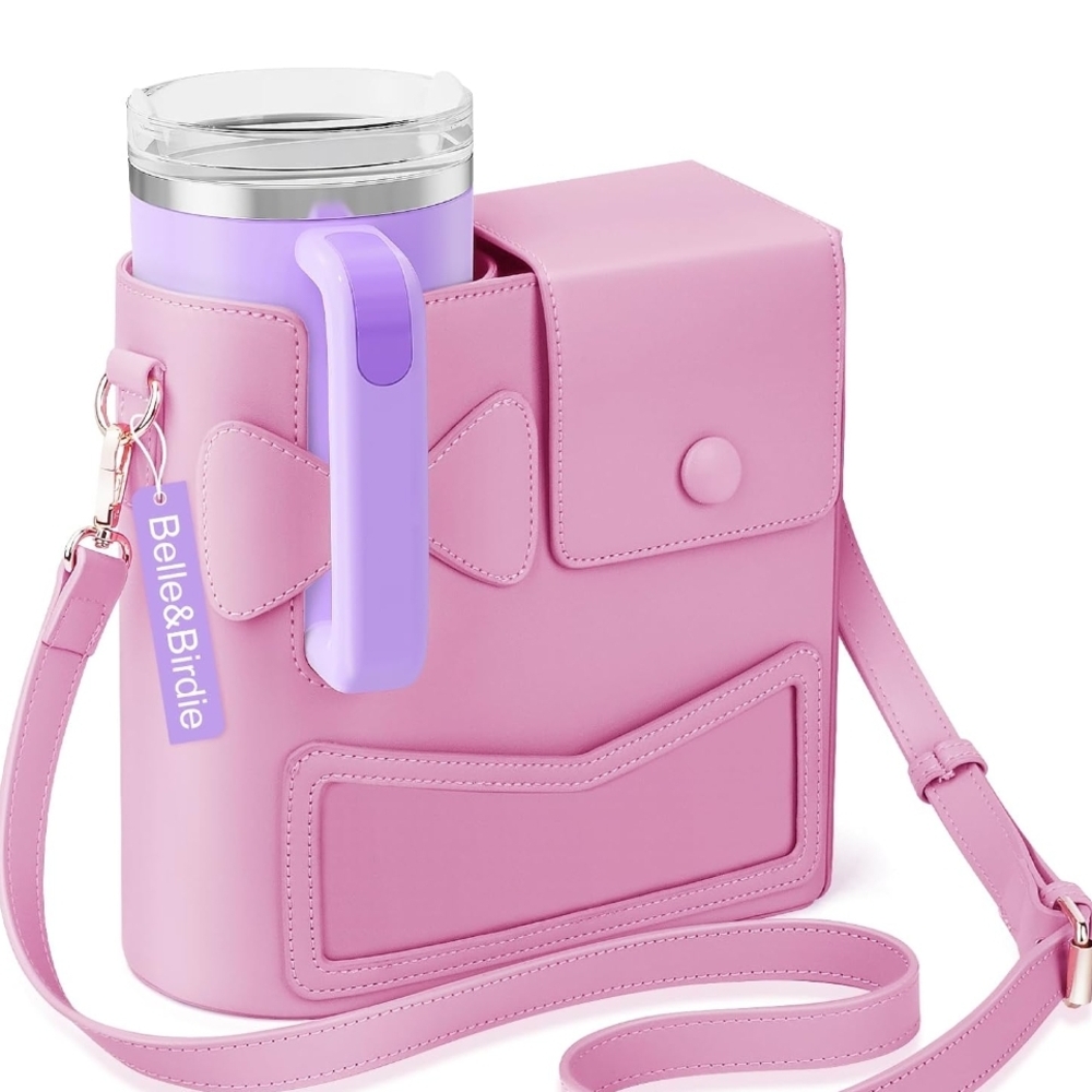 Portable Water Bottle Holder Adjustable Shoulder Strap (Tumbler Not Included)